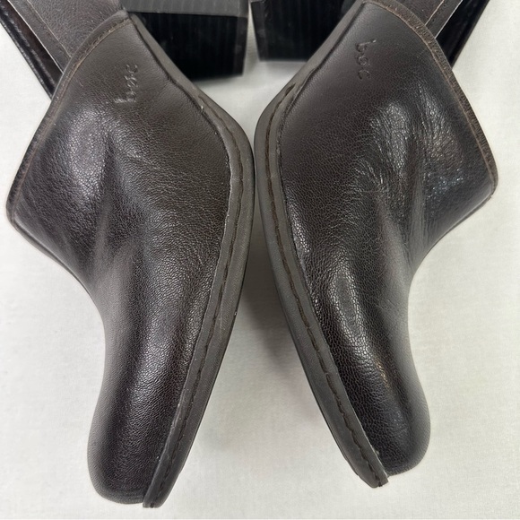 Boc Brown Leather Slip On Block Heel Shoes 8 - Picture 10 of 16